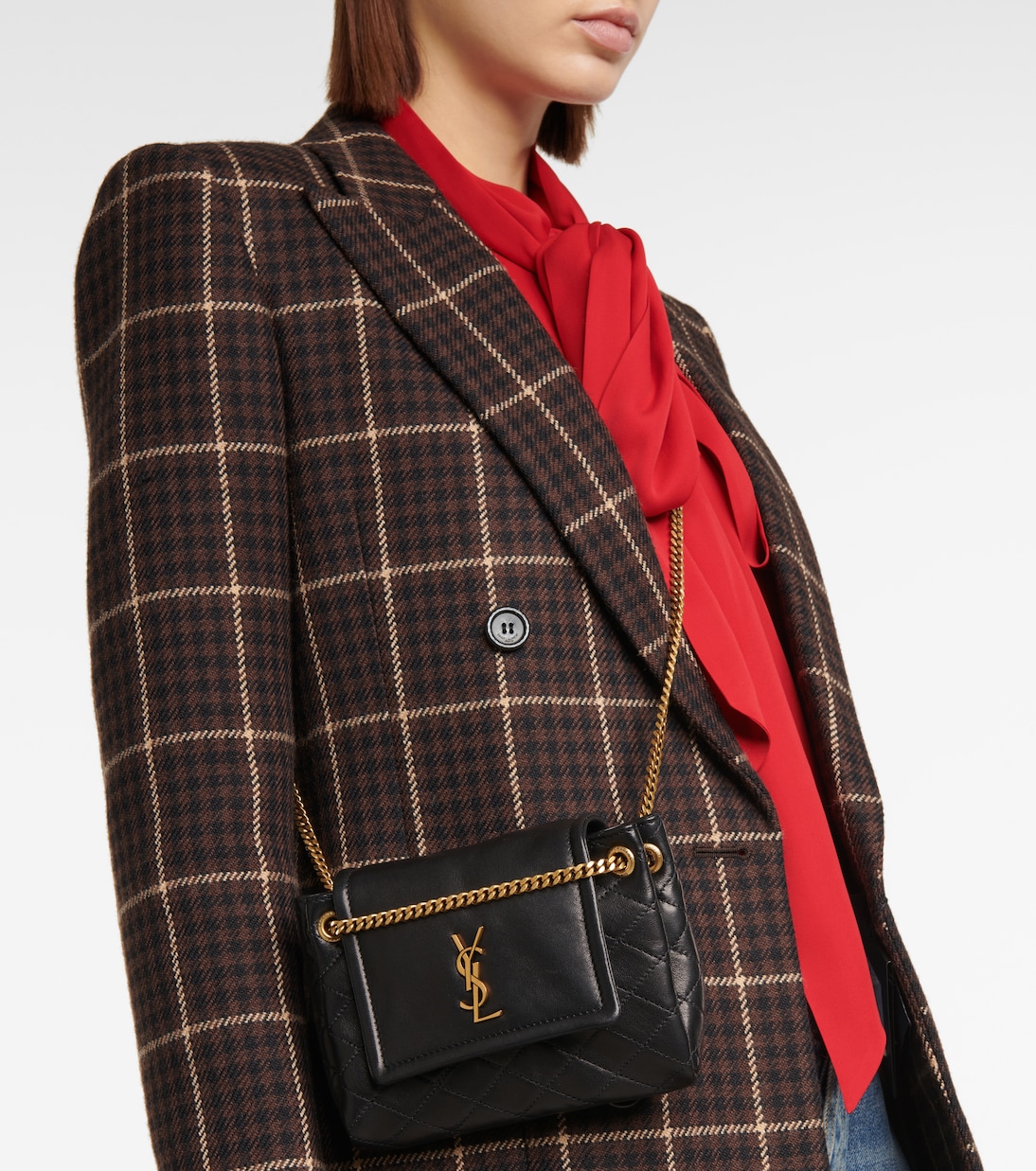 Nolita Mini leather shoulder bag in black Saint Laurent Mytheresa