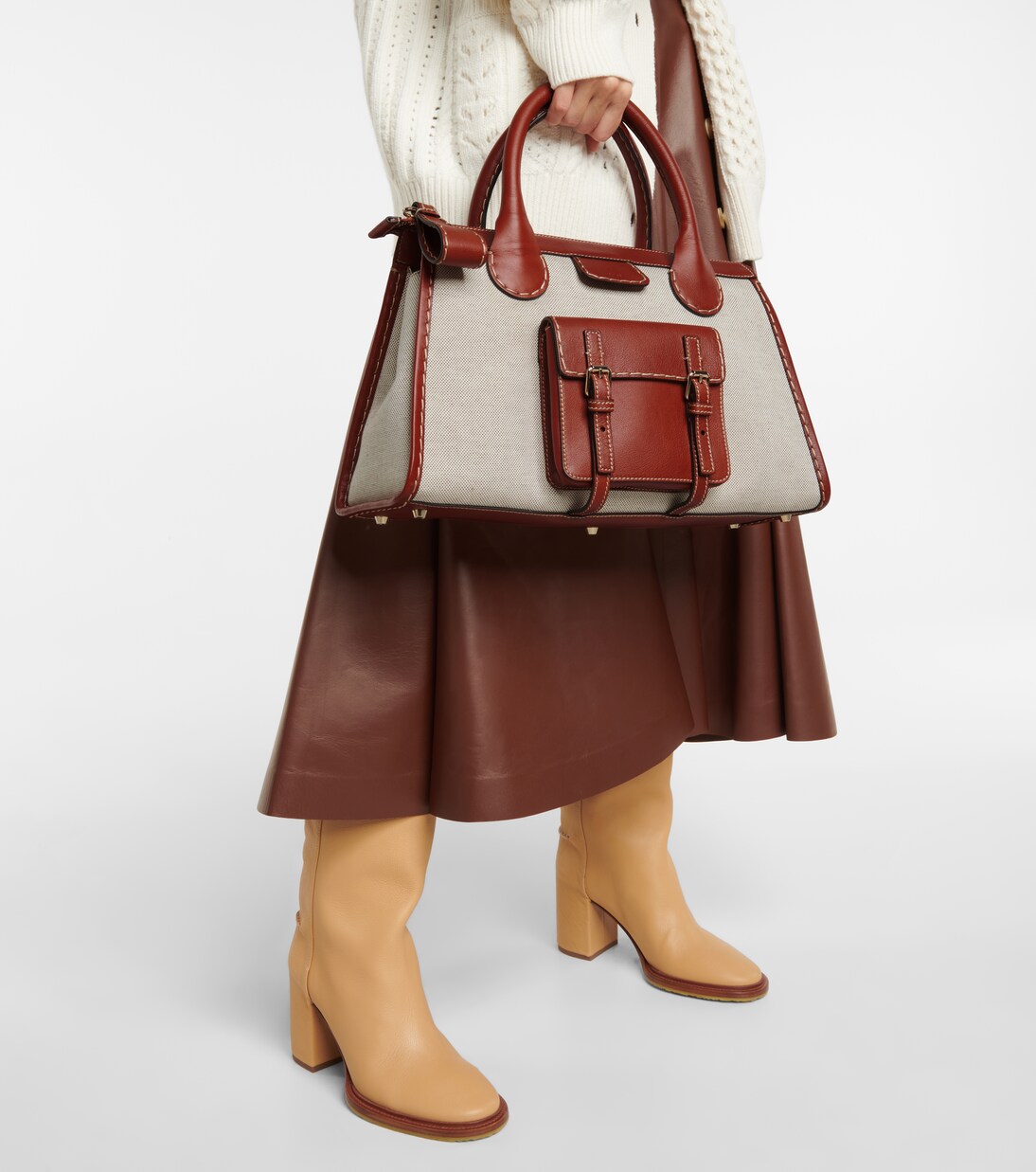 Borsa Edith Medium in canvas e pelle | Chloé