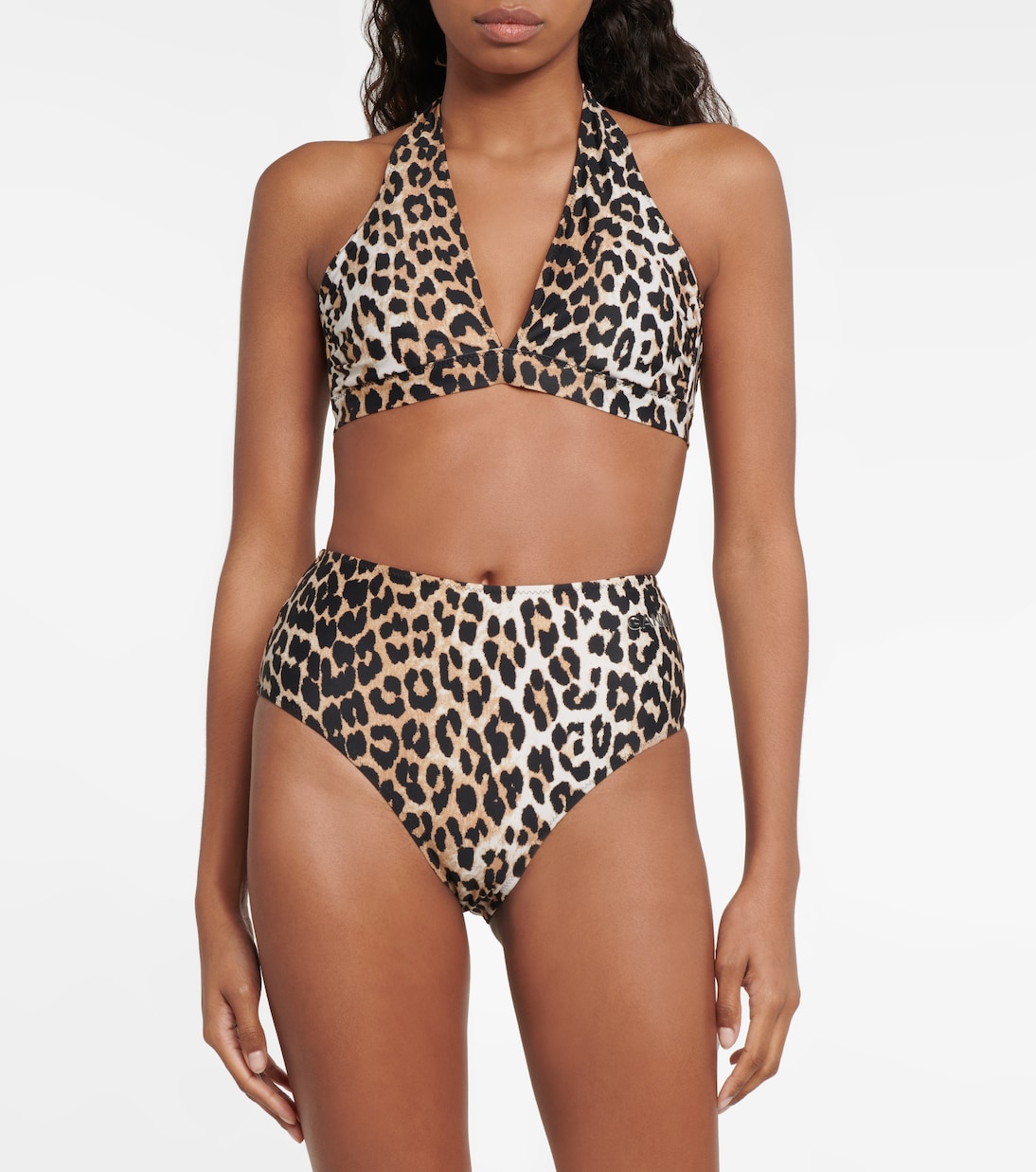 Top bikini con stampa leopardata | Ganni