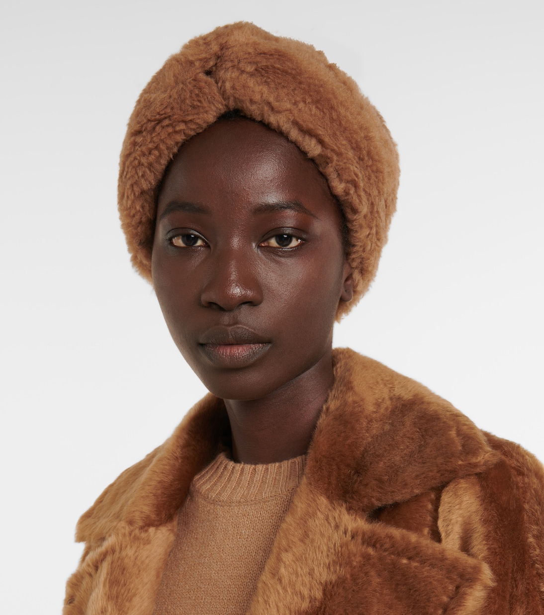Ovid camel hair and silk teddy headband | Max Mara