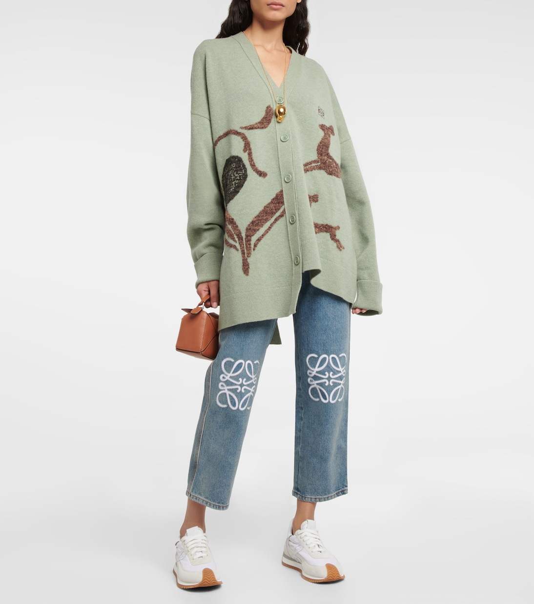 Jeans cropped con anagrama de tiro alto | Loewe
