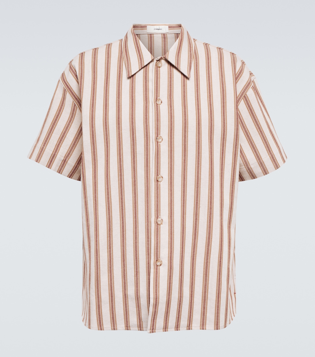 Camicia in cotone e lino a righe | Commas