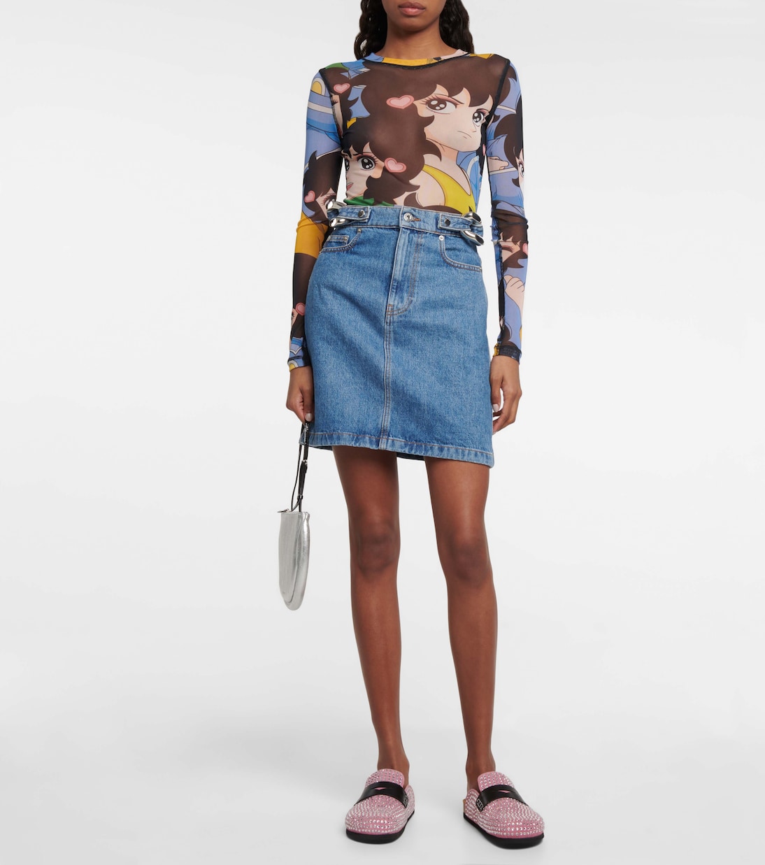 Crystal-embellished suede slippers | JW Anderson