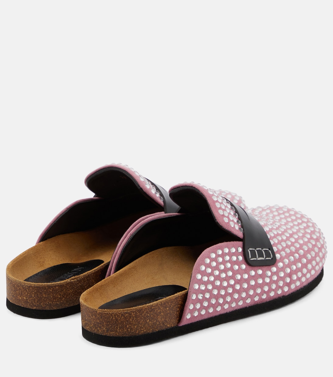 Crystal-embellished suede slippers | JW Anderson