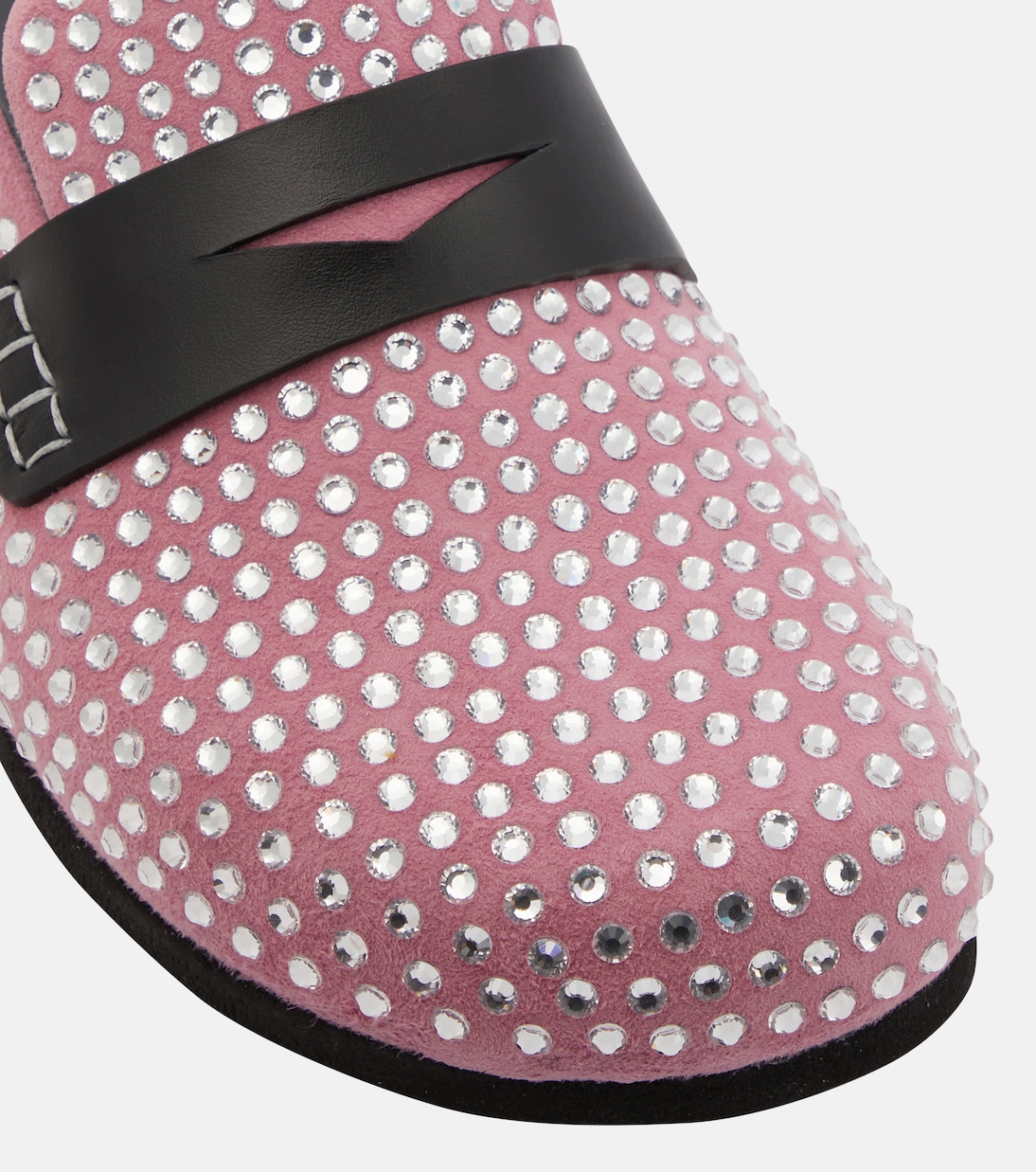 Crystal-embellished suede slippers | JW Anderson