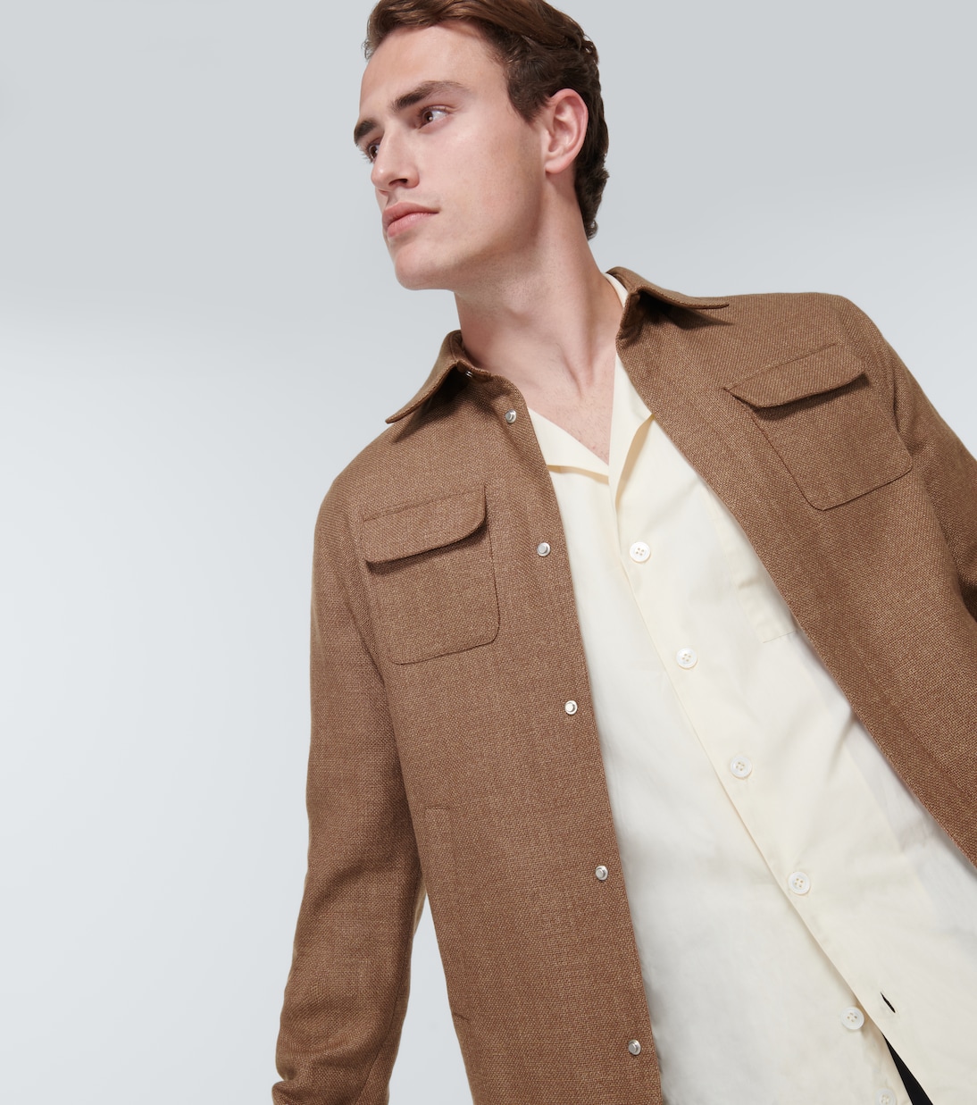 Linen, wool, and silk overshirt | Thom Sweeney