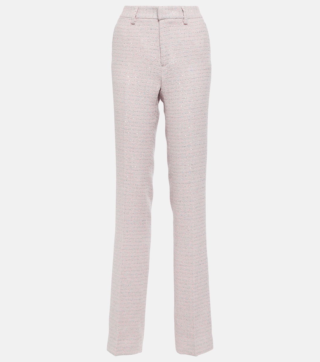 Pantalon droit à taille mi-haute à sequins | Alessandra Rich