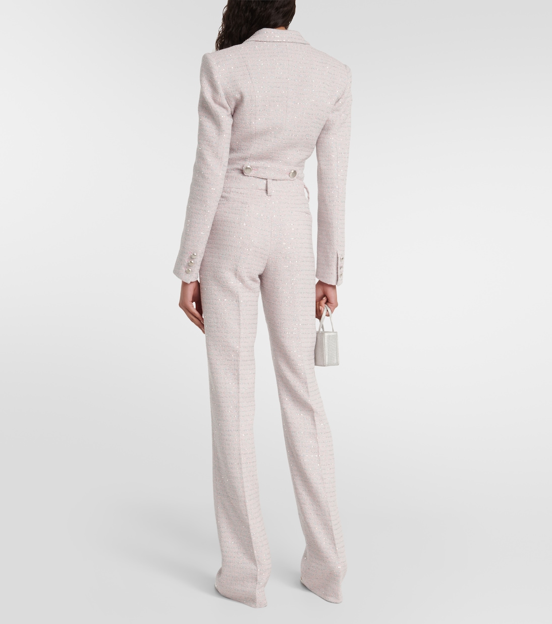 Pantalon droit à taille mi-haute à sequins | Alessandra Rich
