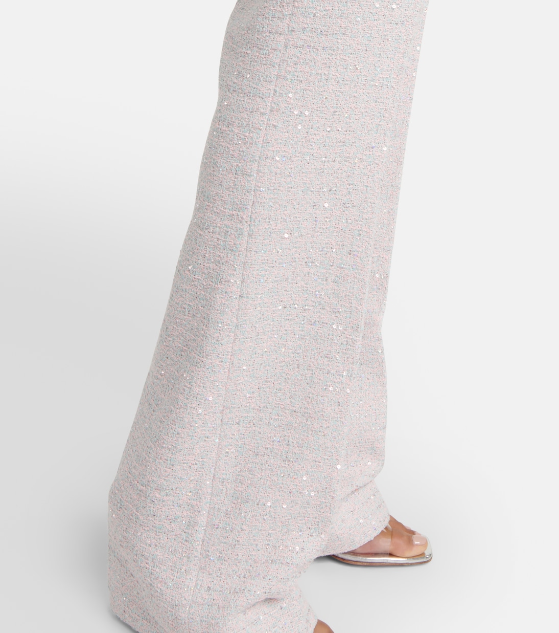 Pantalon droit à taille mi-haute à sequins | Alessandra Rich