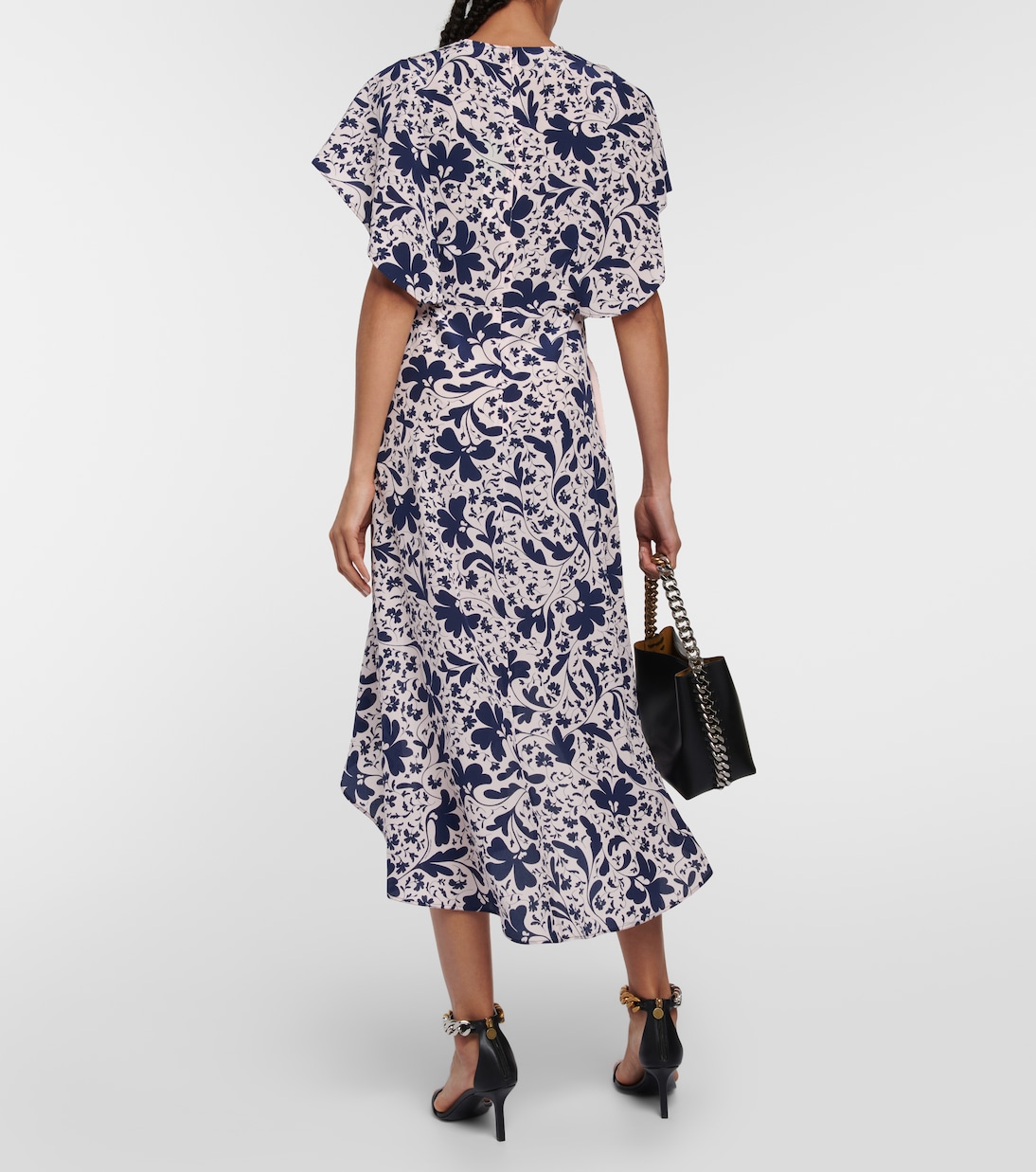 Abito midi in seta con stampa floreale | Stella McCartney