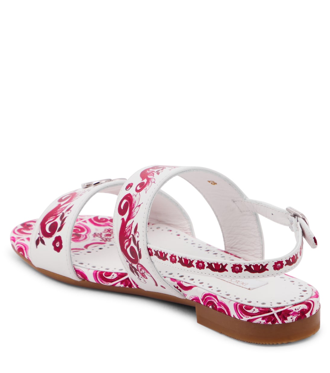 Bedruckte Sandalen Majolica aus Leder | Dolce&Gabbana Kids
