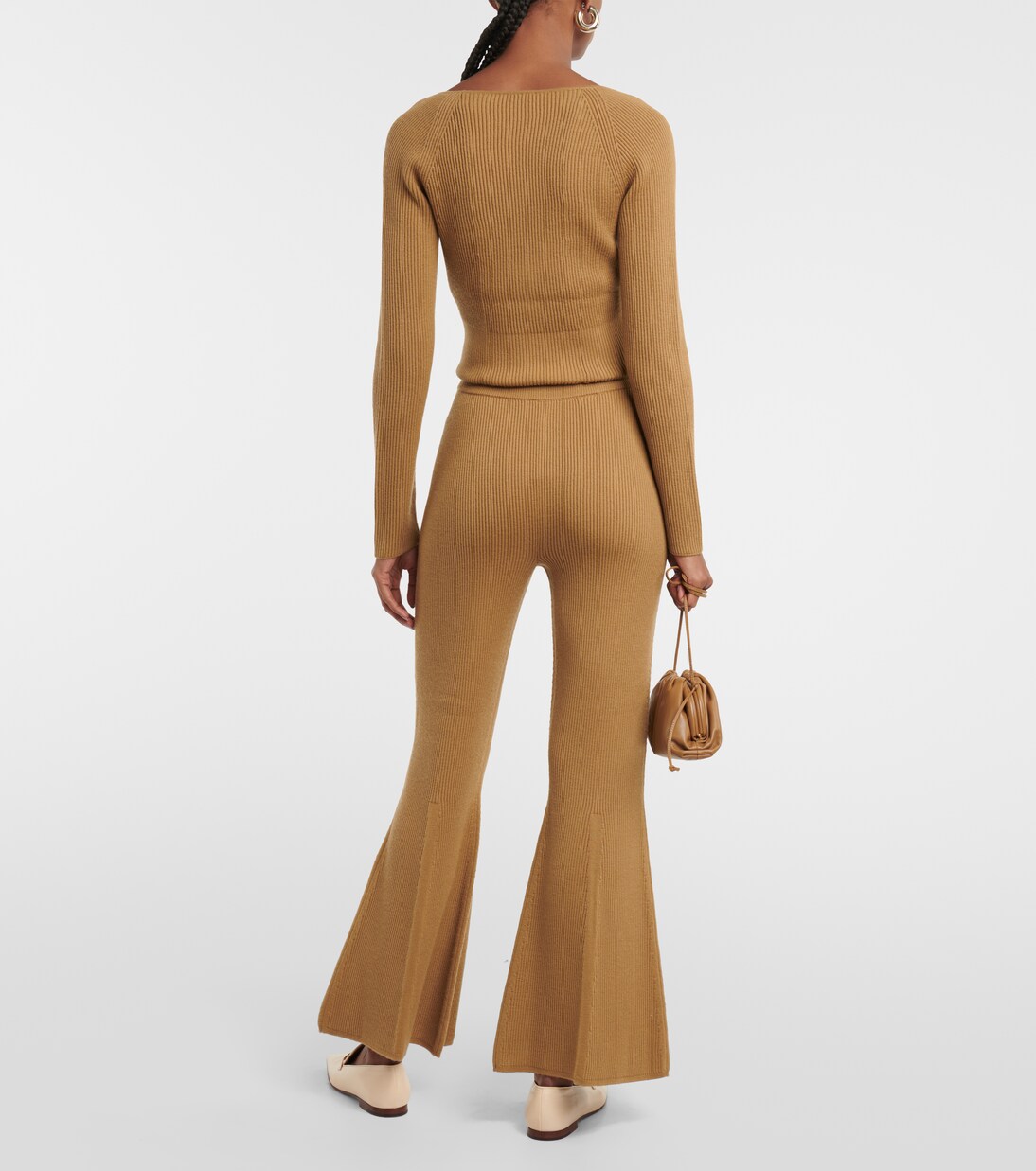 Pantalon évasé en laine mélangée | Joseph