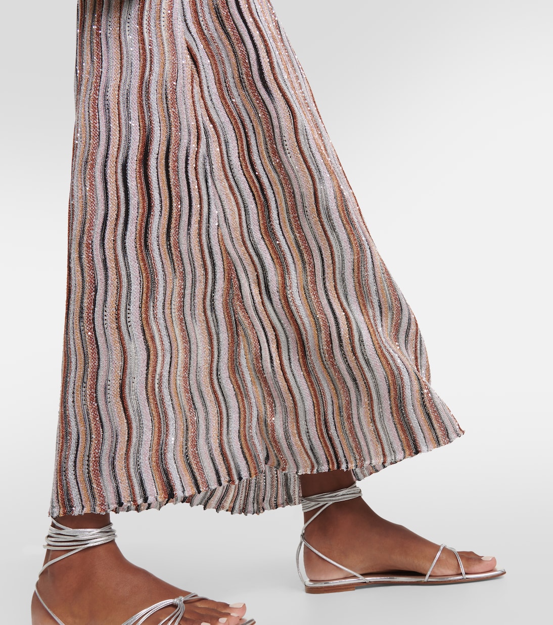 Verziertes Maxikleid aus Häkelstrick | Missoni