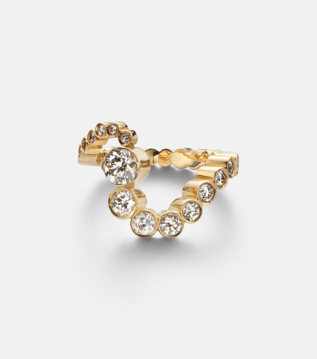 Anello in oro 18kt con diamanti Grand Ensemble Ocean di SOPHIE BILLE BRAHE per stile giovanile