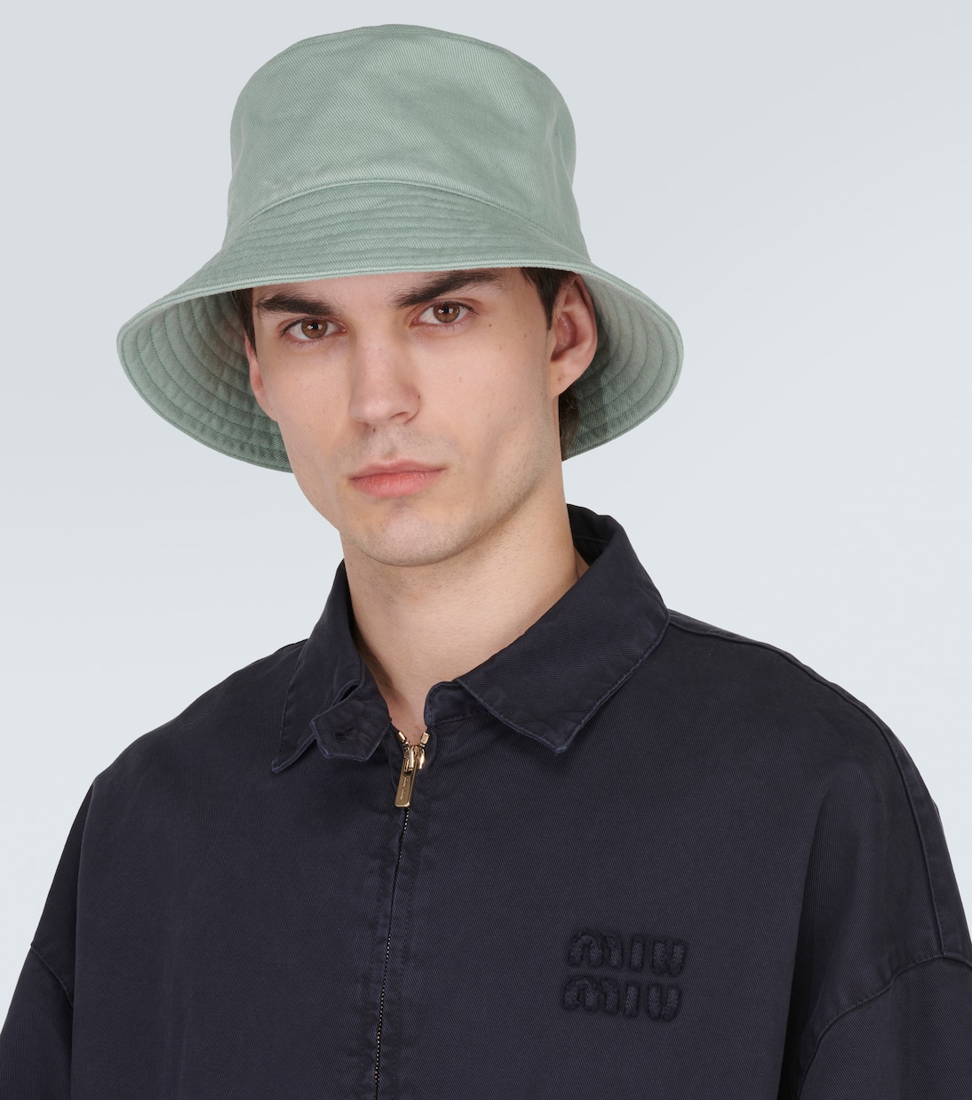 Bestickter Hut aus Denim | Miu Miu