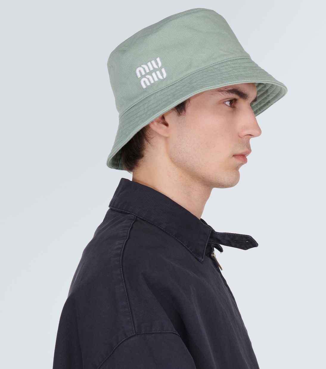 Bestickter Hut aus Denim | Miu Miu