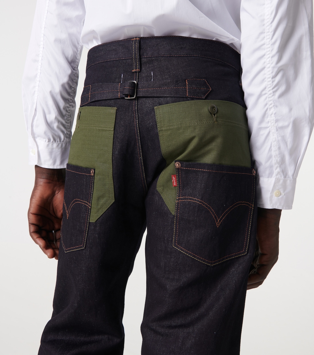 x Levi s cotton and linen straight jeans in blue Junya Watanabe Mytheresa