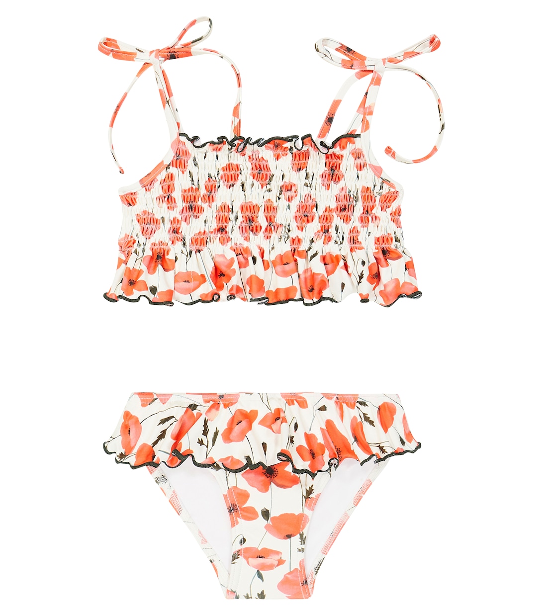 Bikini Valencia à smocks et fleurs | Suncracy