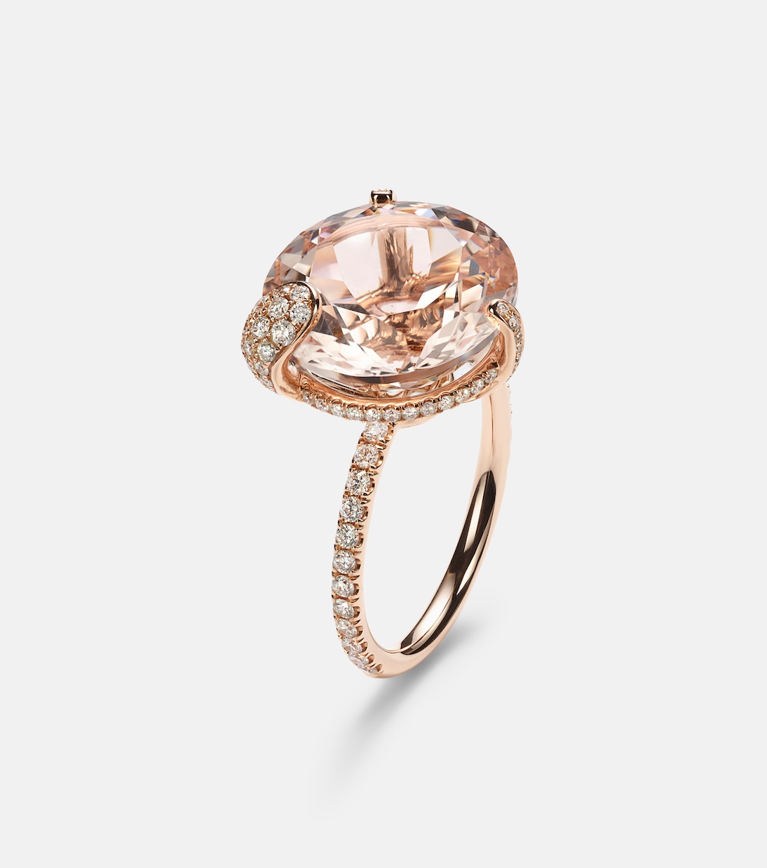 Anello Peekaboo in oro rosa 18kt con morganite e diamanti | Bucherer Fine Jewellery