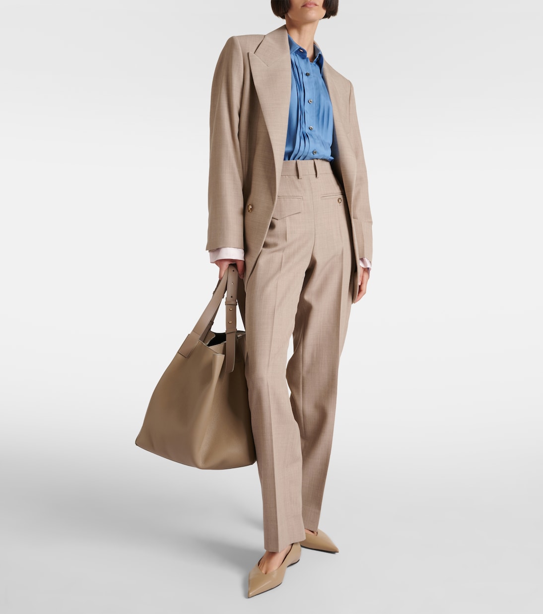 Pantaloni regular in lana vergine | Victoria Beckham
