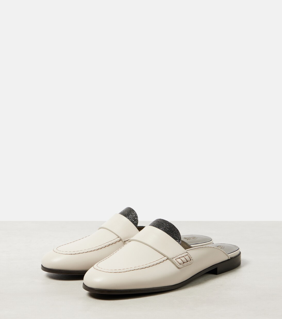 Mules Monili en cuir | Brunello Cucinelli