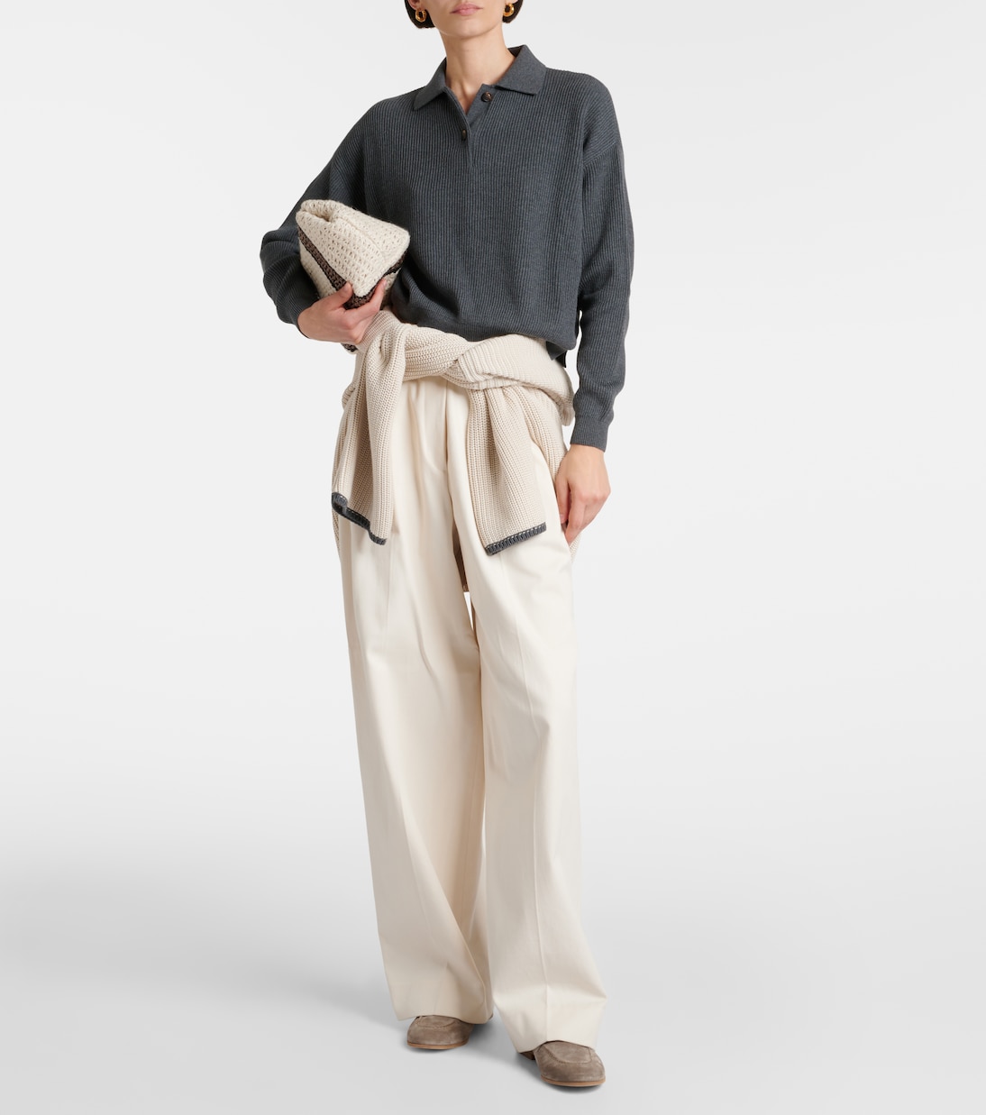 Cotton polo sweater | Brunello Cucinelli