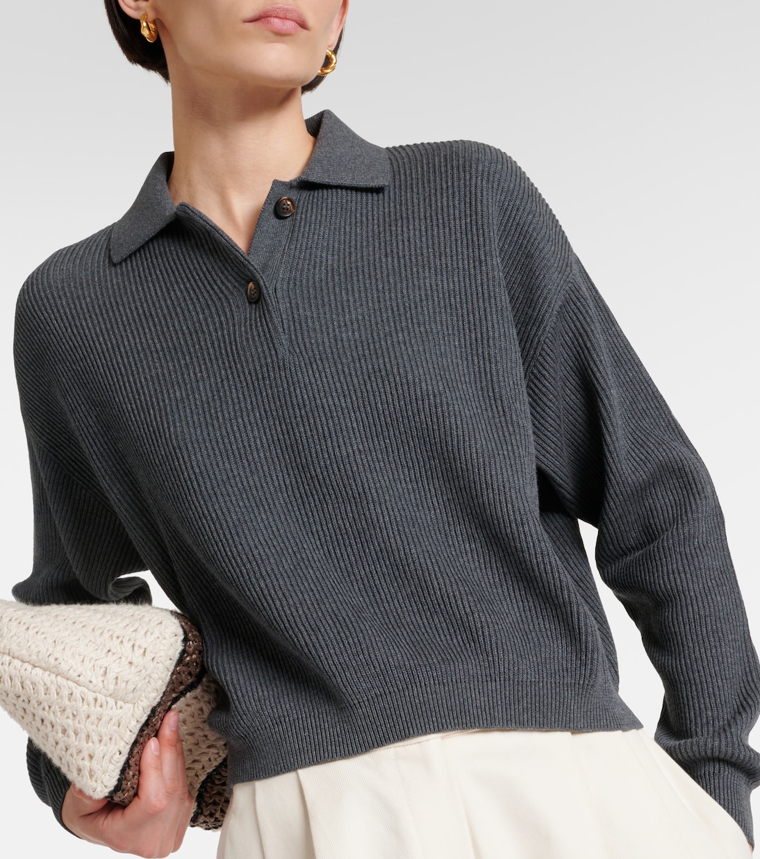 Cotton polo sweater | Brunello Cucinelli