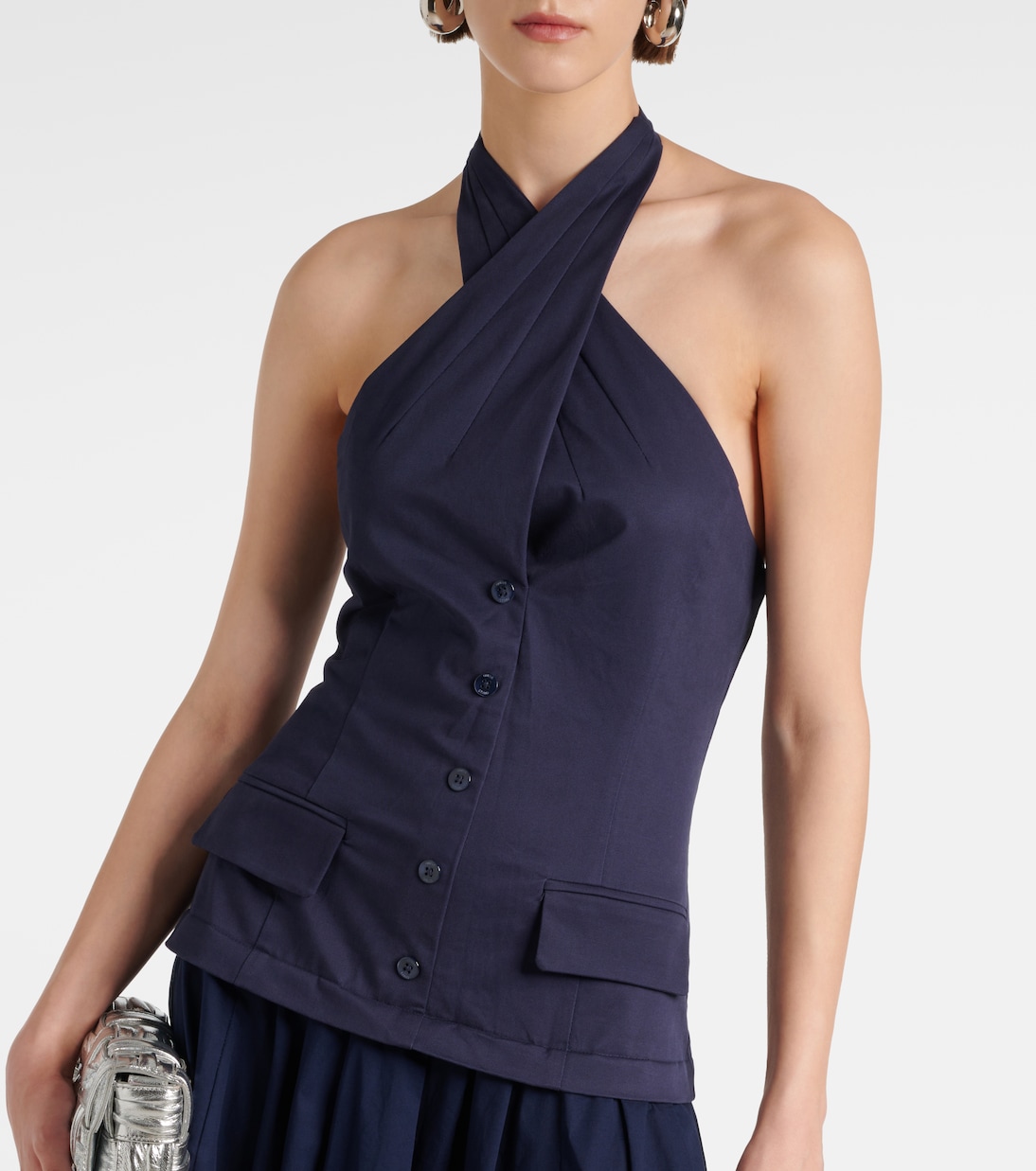 Harrington chino and poplin maxi dress | Staud