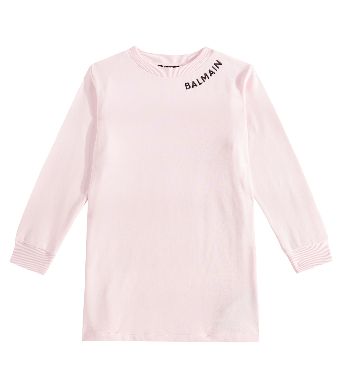 Abito felpa in jersey di cotone con logo | Balmain Kids