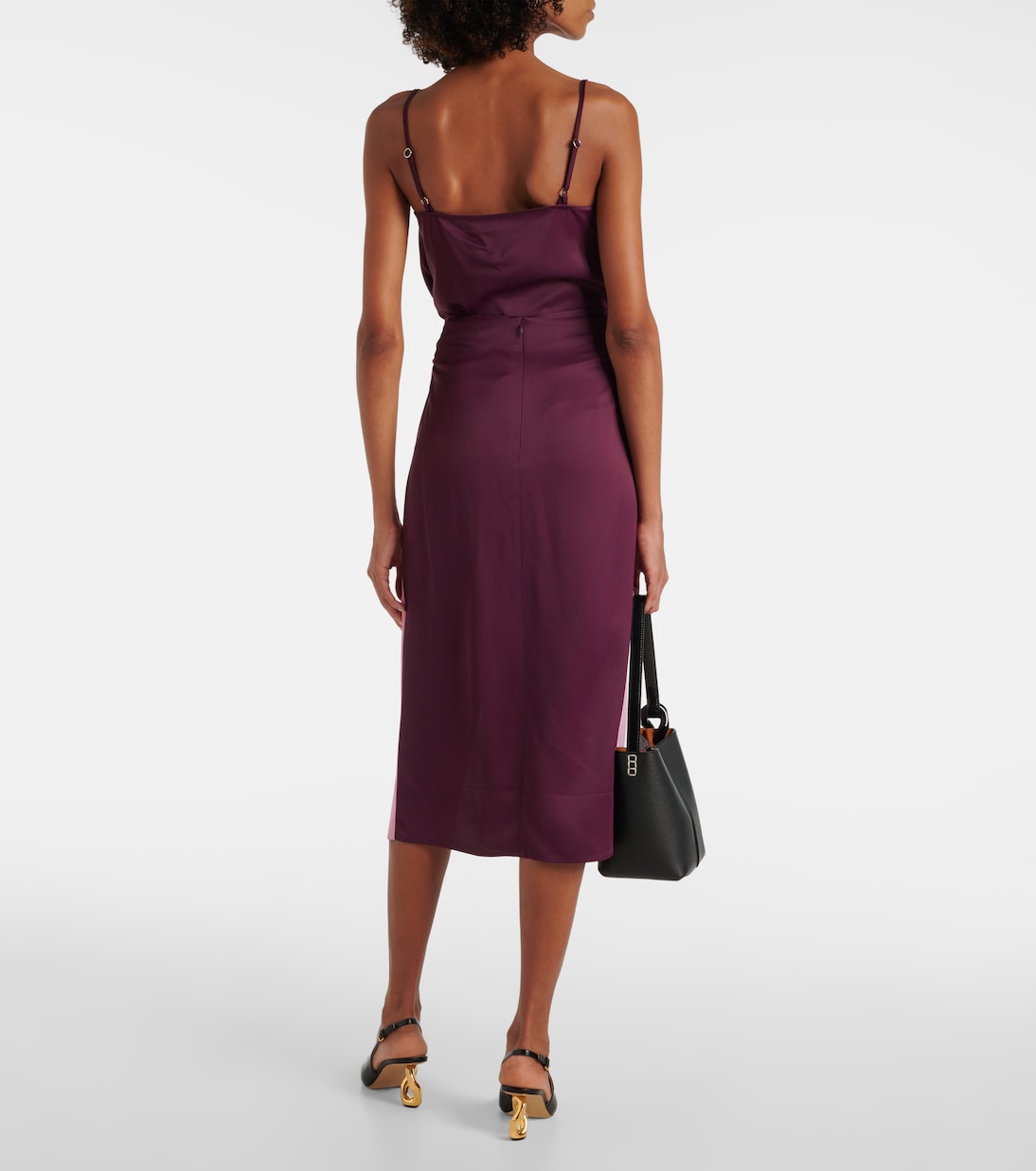 Colorblocked draped midi skirt | JW Anderson