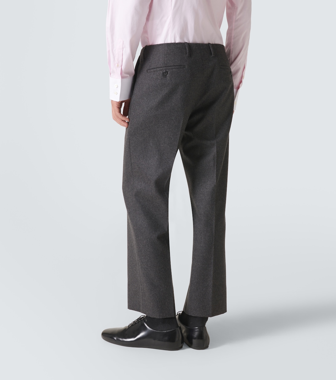 Wool flannel cropped straight pants | Prada