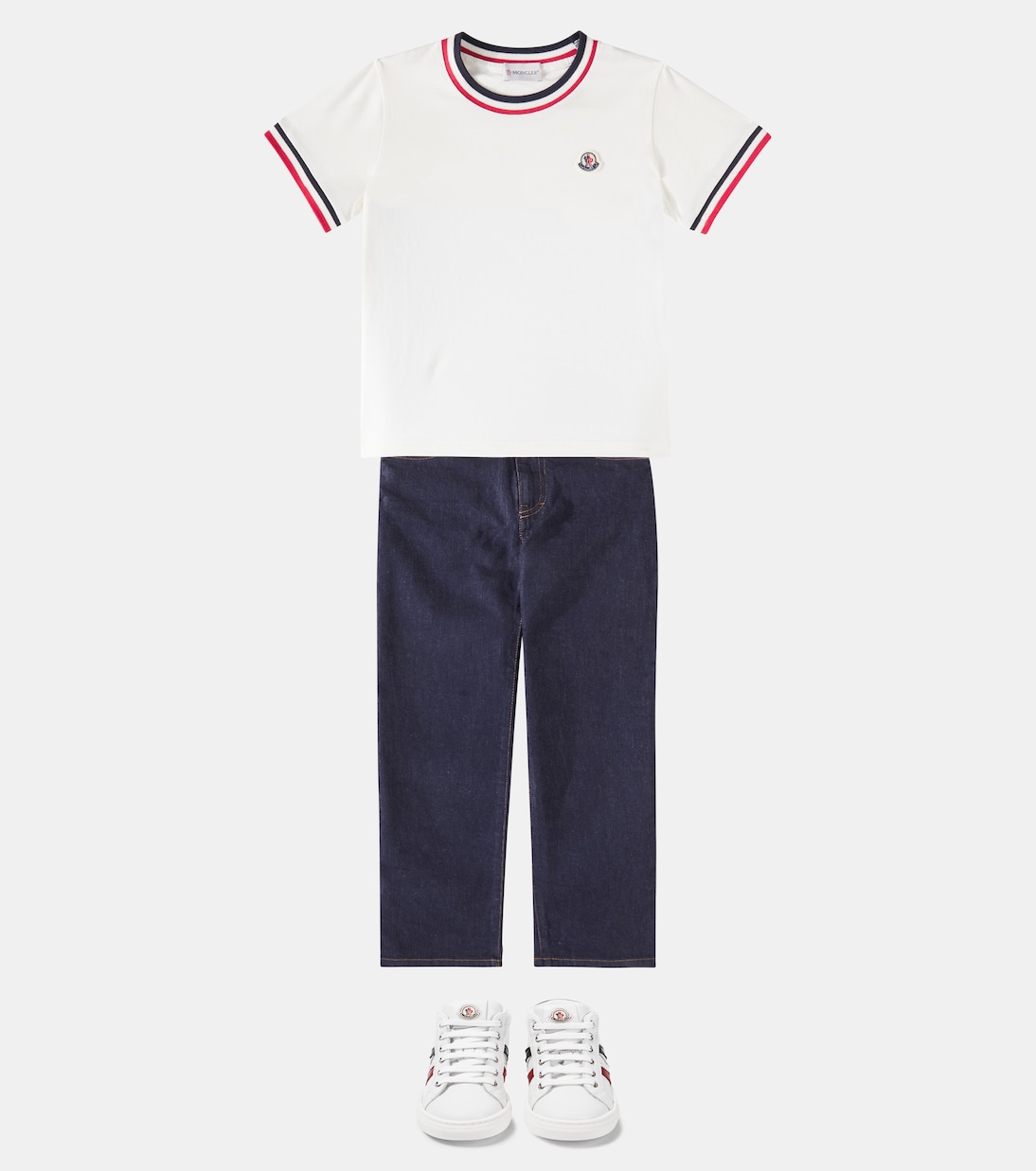 T-shirt Tricolor in jersey di cotone | Moncler Enfant