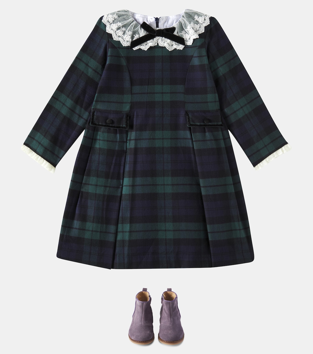 Kleid Diana aus Baumwolle mit Spitze | La Coqueta