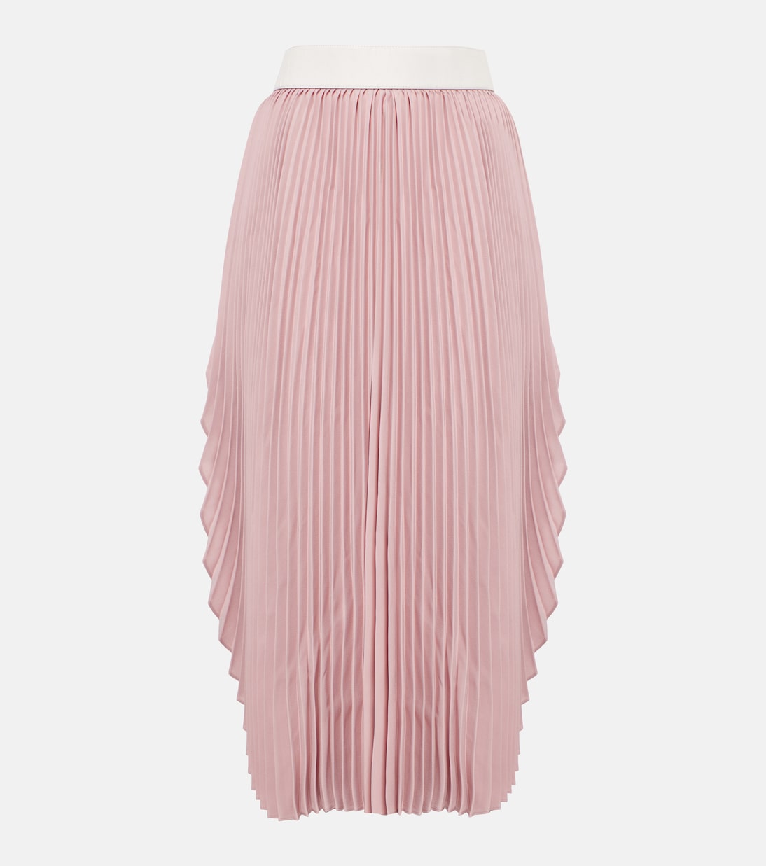 Gonna lunga a pieghe in crepe con pelle | Stella McCartney