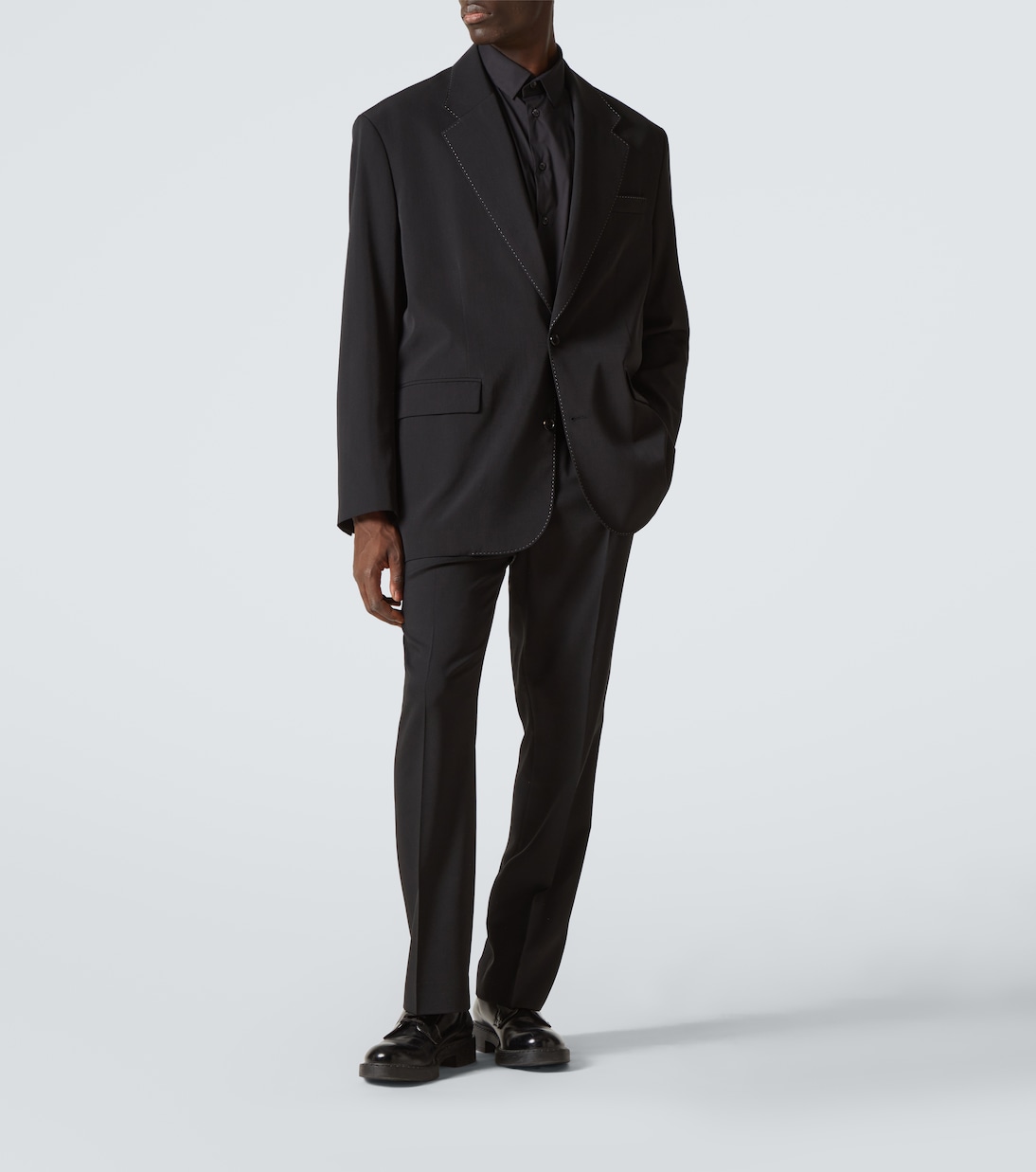 Virgin wool canvas straight pants | Ami Paris