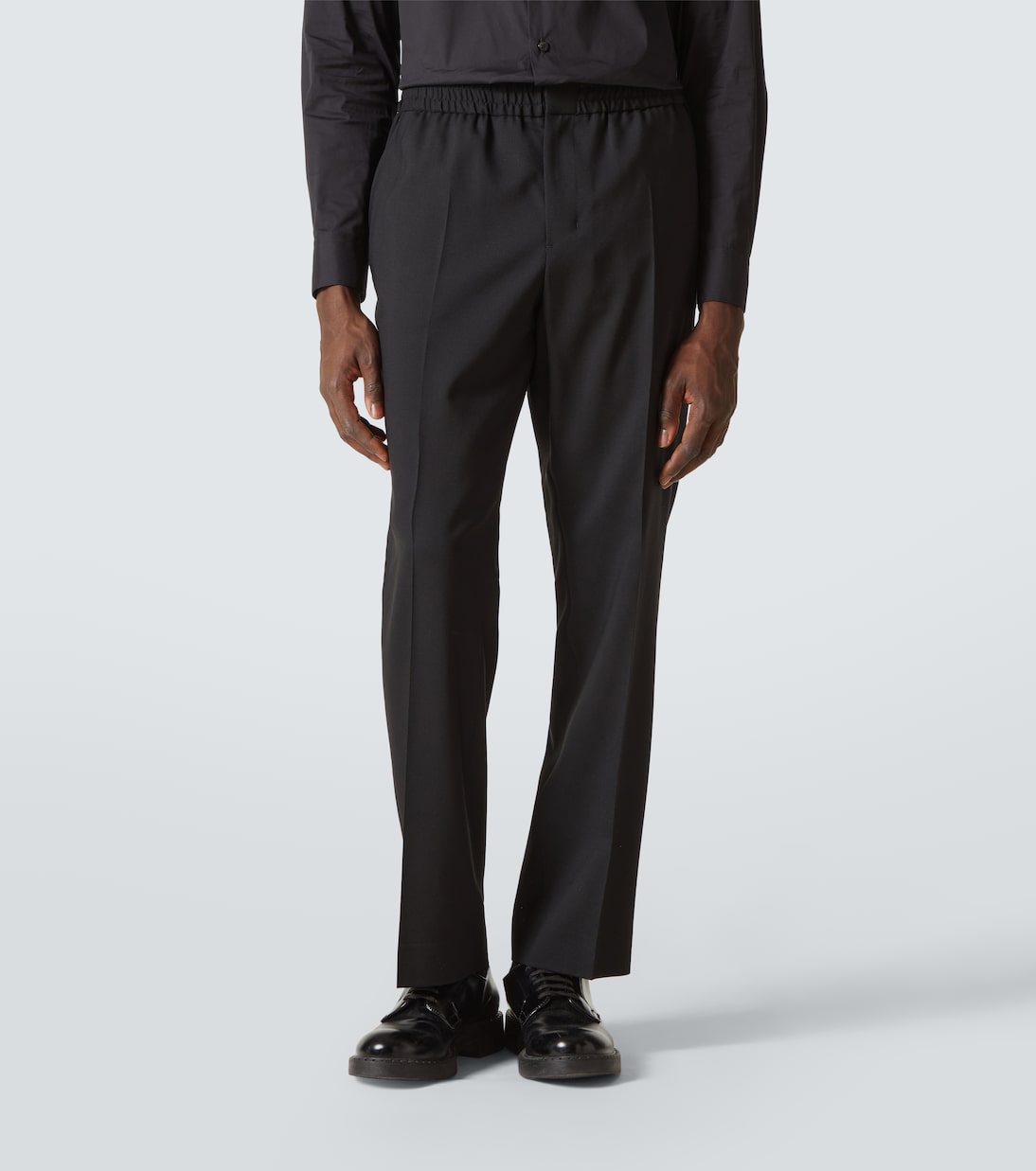 Virgin wool canvas straight pants | Ami Paris