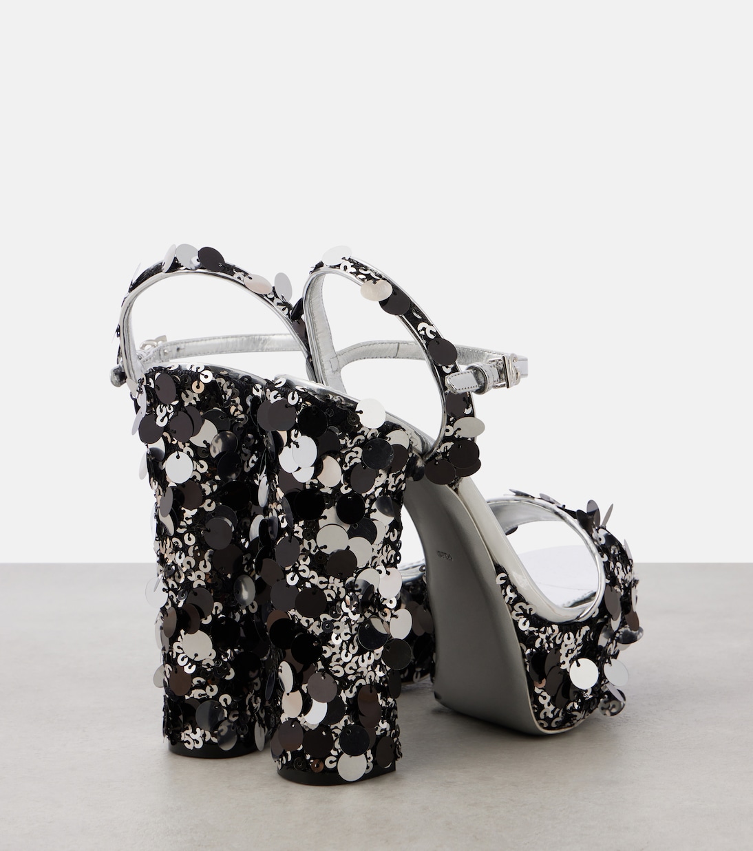Sandales en cuir synthétique à sequins | Dolce&Gabbana