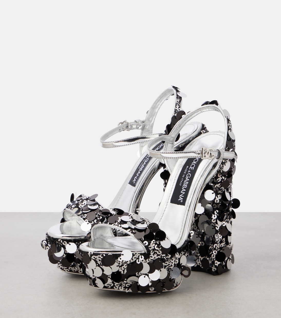 Sandales en cuir synthétique à sequins | Dolce&Gabbana