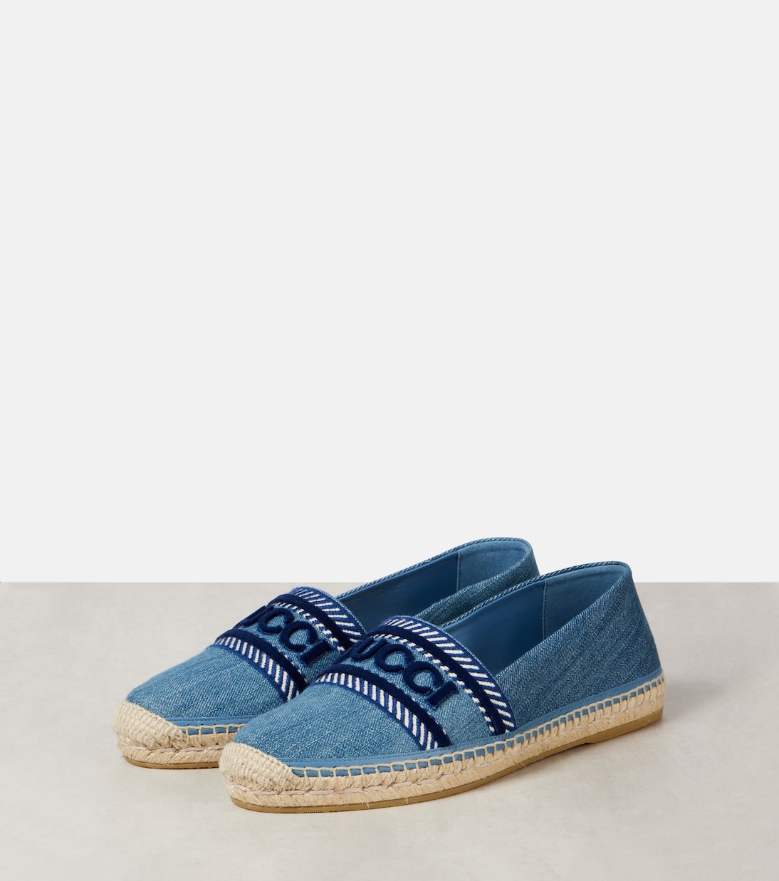 Espadrilles en denim brodé à logo | Gucci