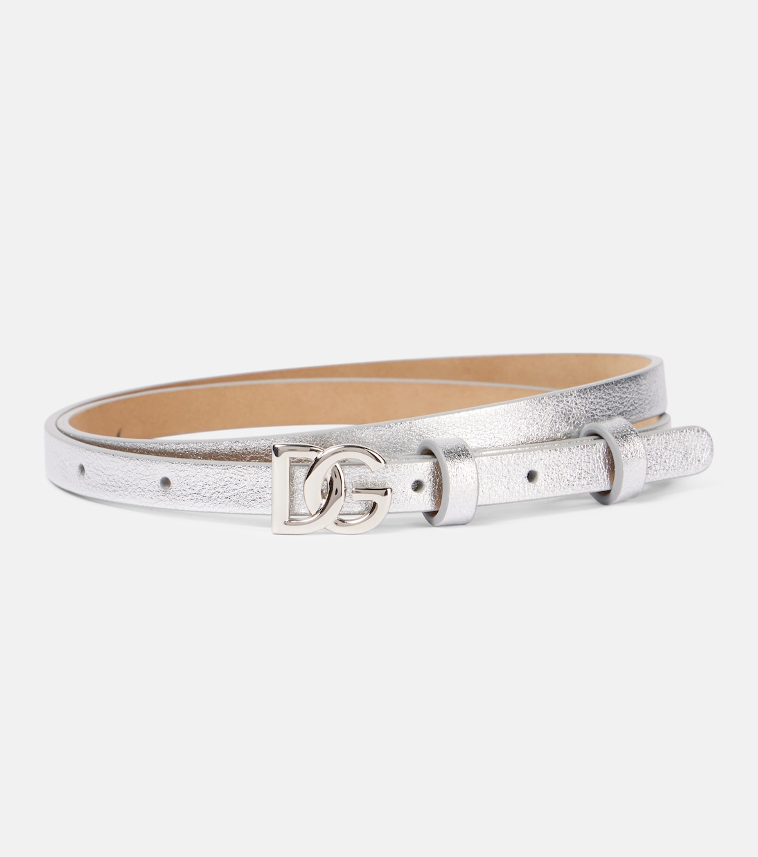 Cintura DG 10mm in pelle metallizzata | Dolce&Gabbana