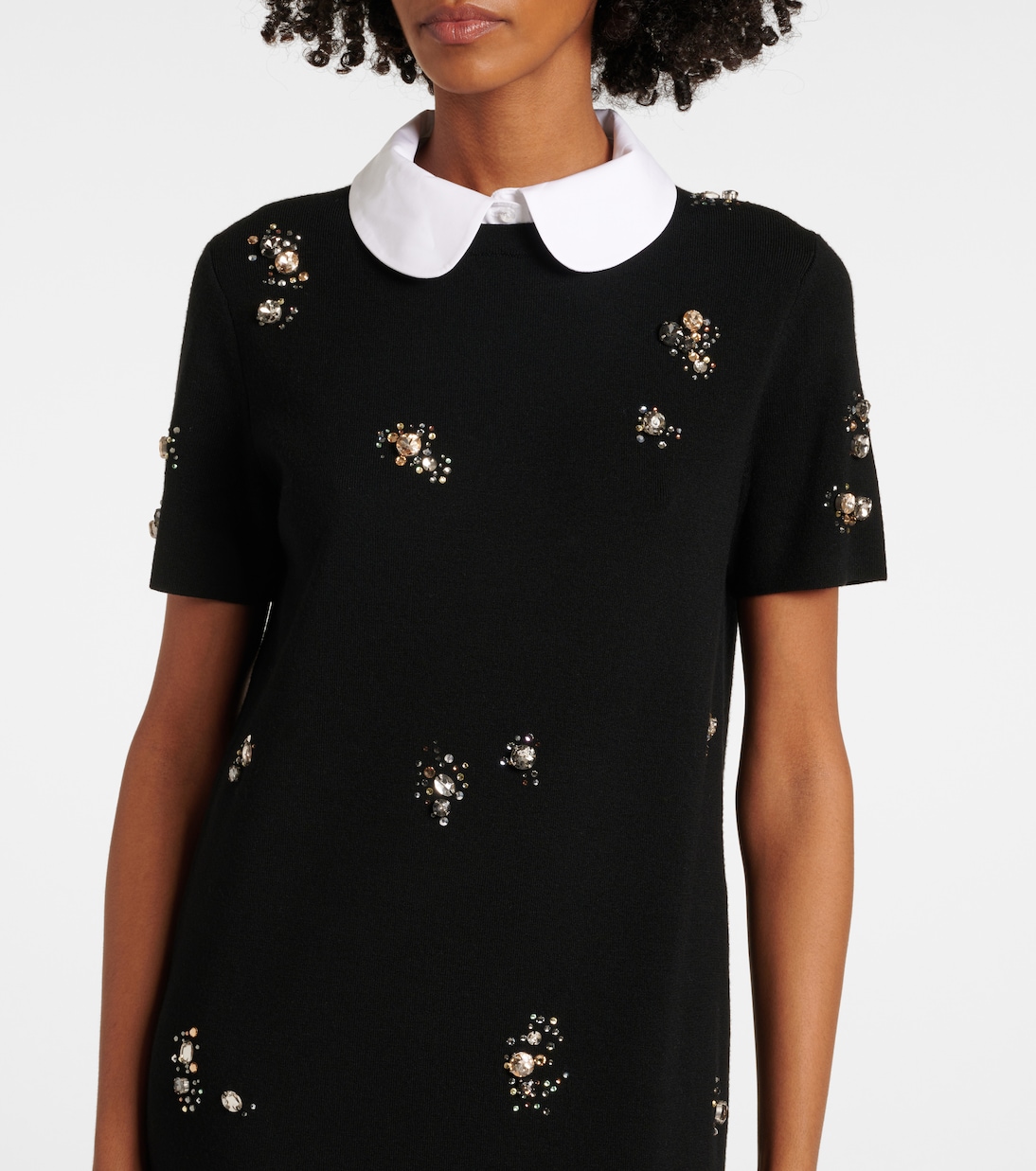 Robe midi en laine mélangée à ornements | Tory Burch