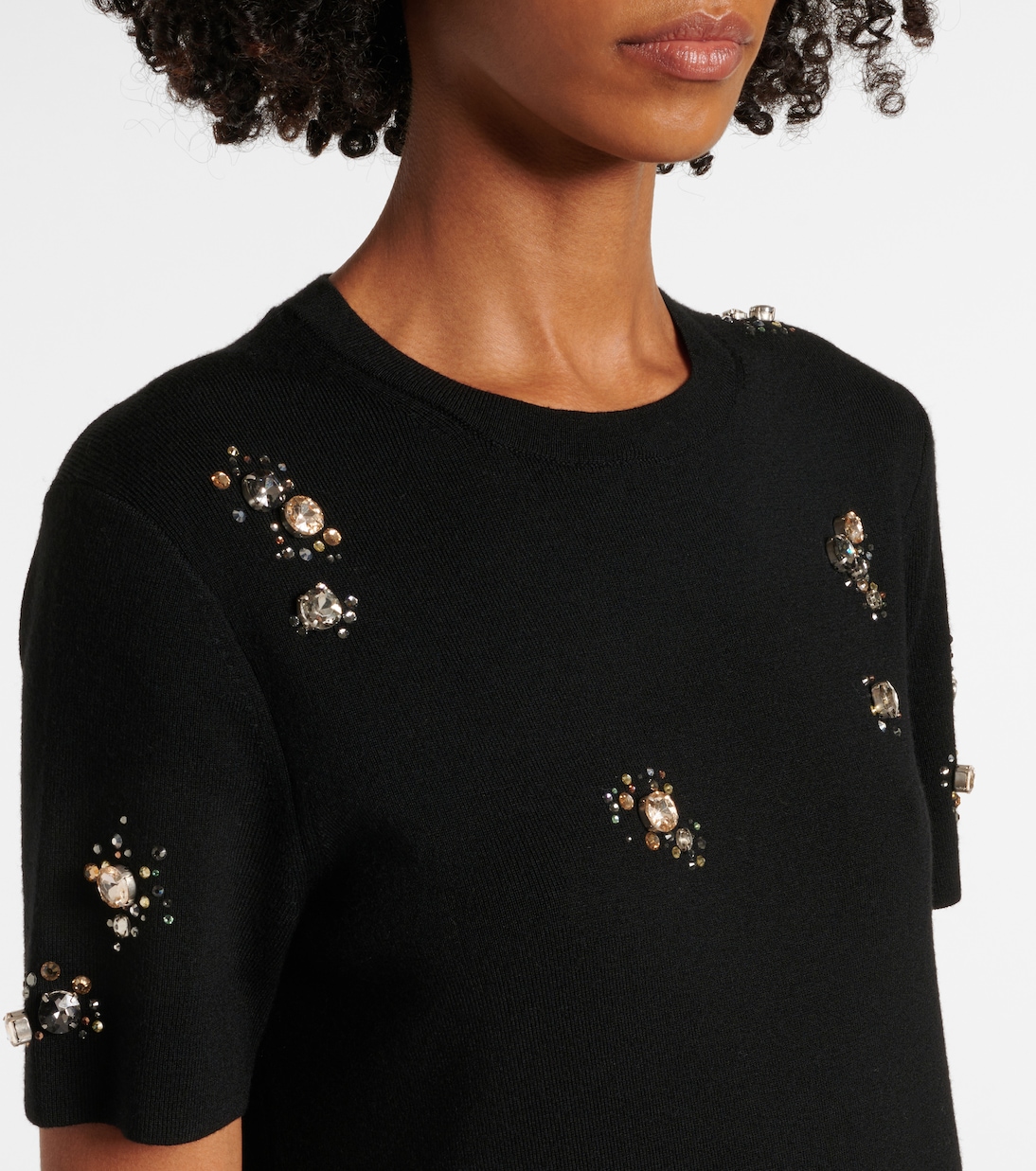 Robe midi en laine mélangée à ornements | Tory Burch