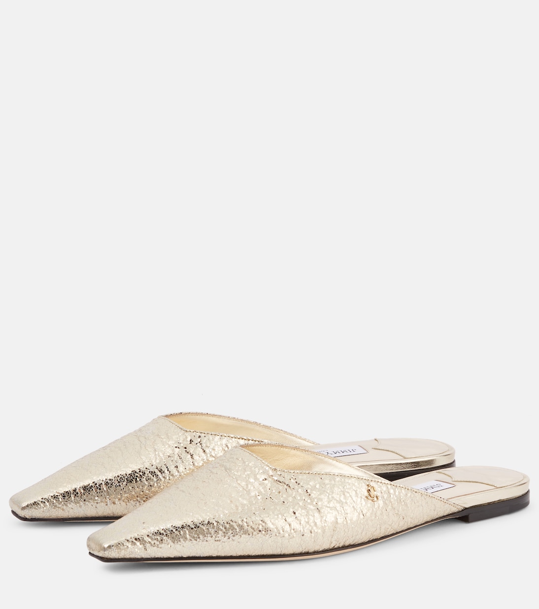 JIMMY CHOO Vivi mocassini in pelle metallizzata per giovani fashionisti