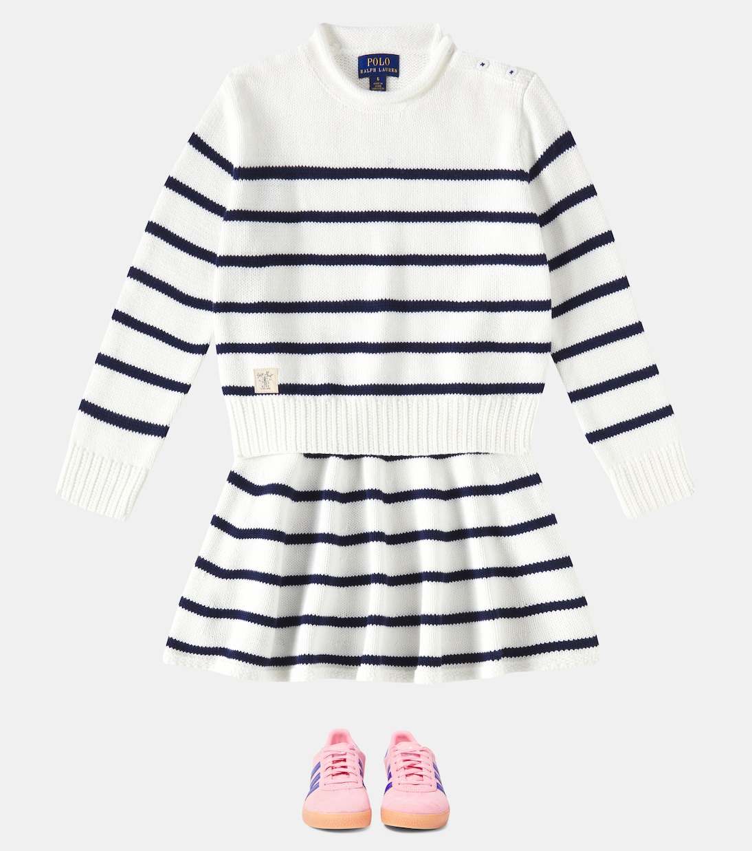스트라이프 코튼 스웨터 & 스커트 세트 | Polo Ralph Lauren Kids