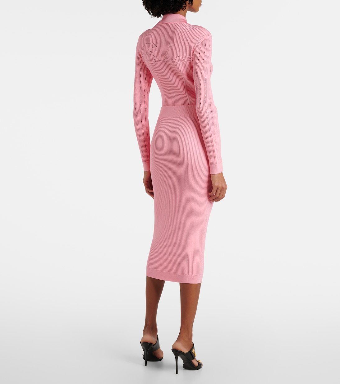 Gonna midi in maglia a coste | Balmain
