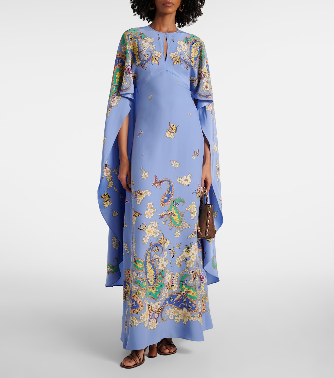 Abito lungo in seta con stampa paisley | Etro