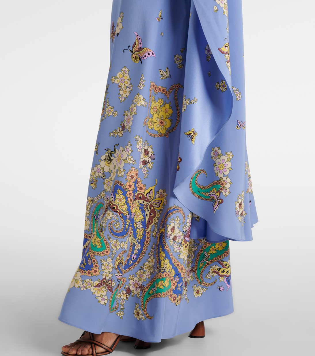 Abito lungo in seta con stampa paisley | Etro