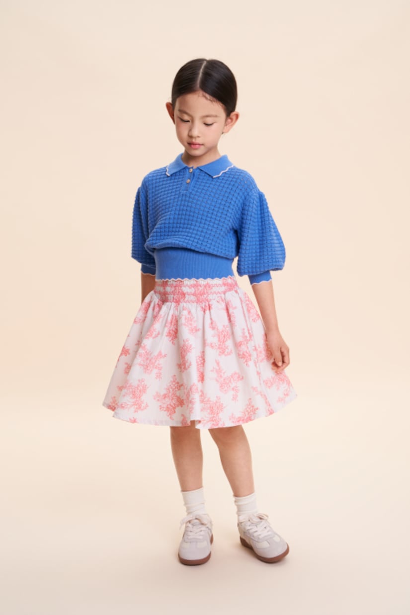 Gonna Selene in cotone con stampa toile de jouy | C'era Una Volta
