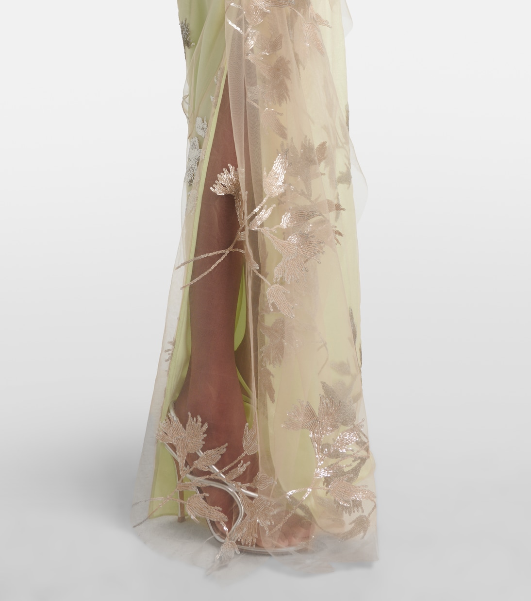 Robe aus Cady und Tüll mit Pailletten | Erdem