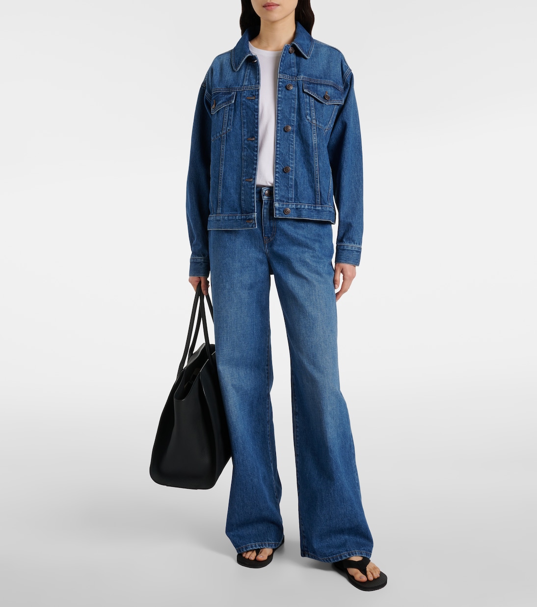 Jeans a gamba larga e vita alta Eglitta | The Row